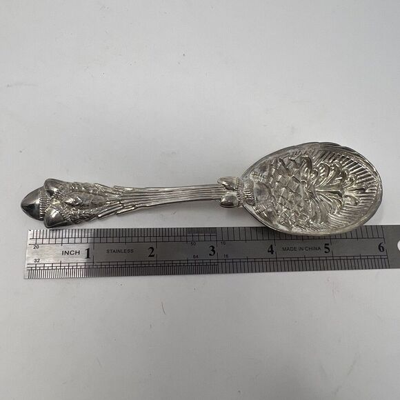 Vintage Silver Plated Ornate Pineapple Pinecone Design Fruit Spoon - Picture 8 of 8